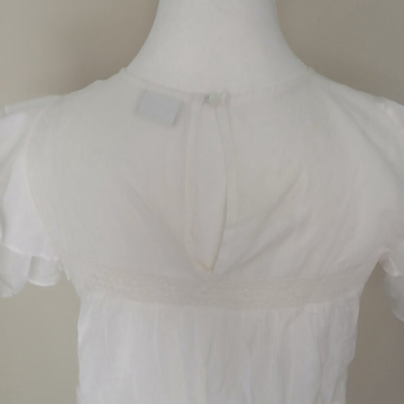 Aritzia Sunday Best Caddie Blouse Ruffled Embroidered Top White Size XS - Picture 8 of 9
